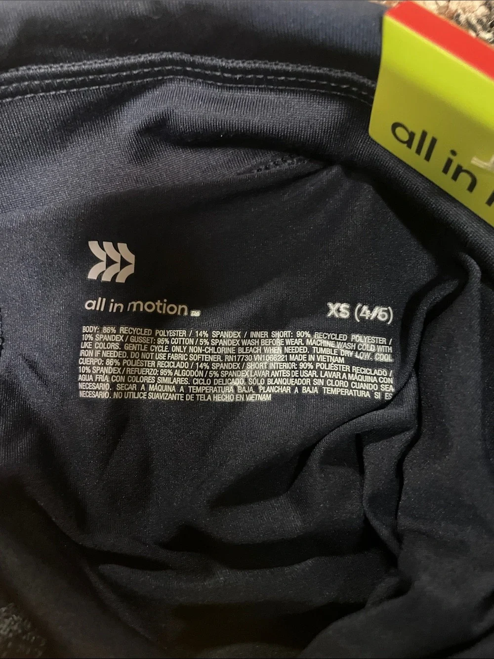 All In Motion Woven Active Skort Little Girls Size XS (4/5) Navy NWT